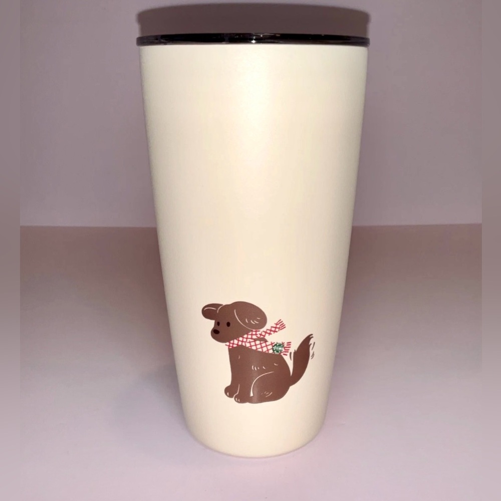 New Starbucks MiiR 2025 Holiday 2025 Puppy Dog Tumbler White 16oz